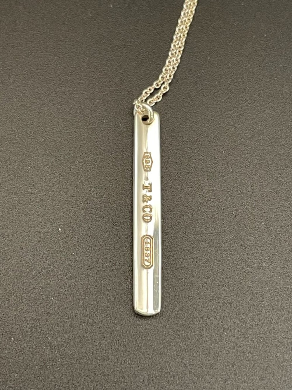 Vintage Tiffany & Co. 1837 Narrow Bar Pendant Necklace